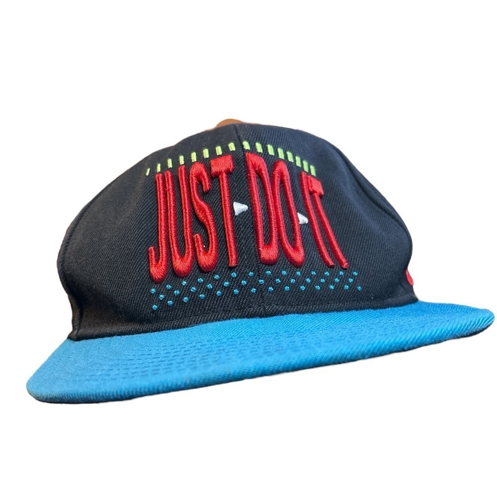 Nike True Just Do It‎ Graphic Hat Neon Blue Black Red and Green
